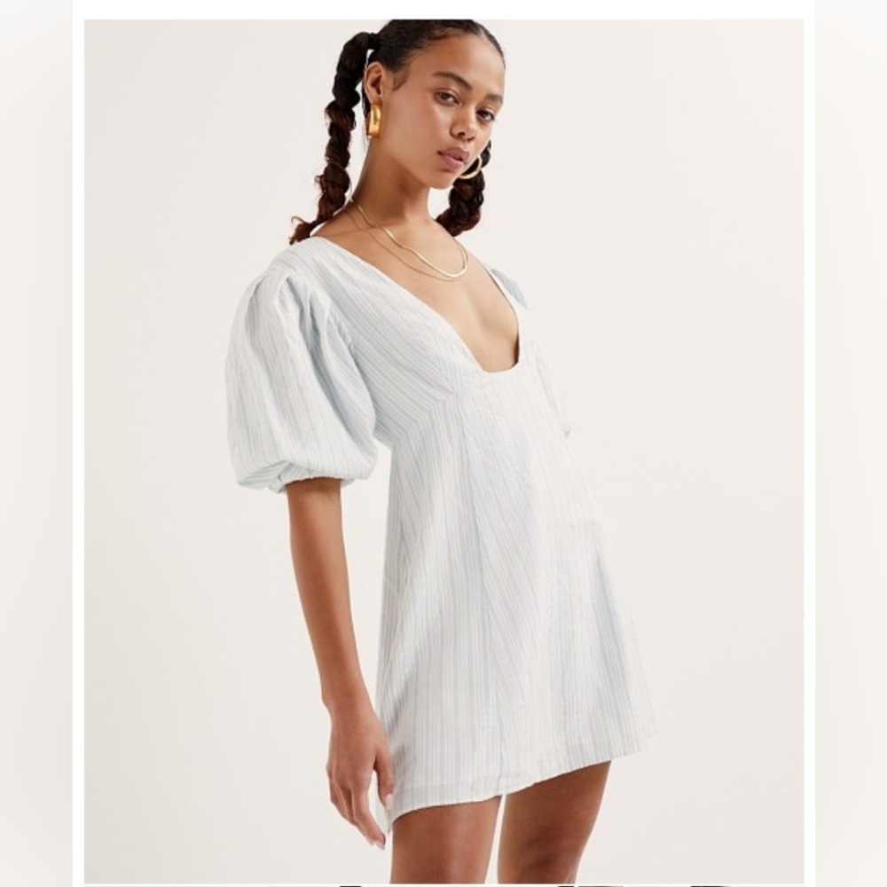 For Love And Lemons Blue and White Striped Dress